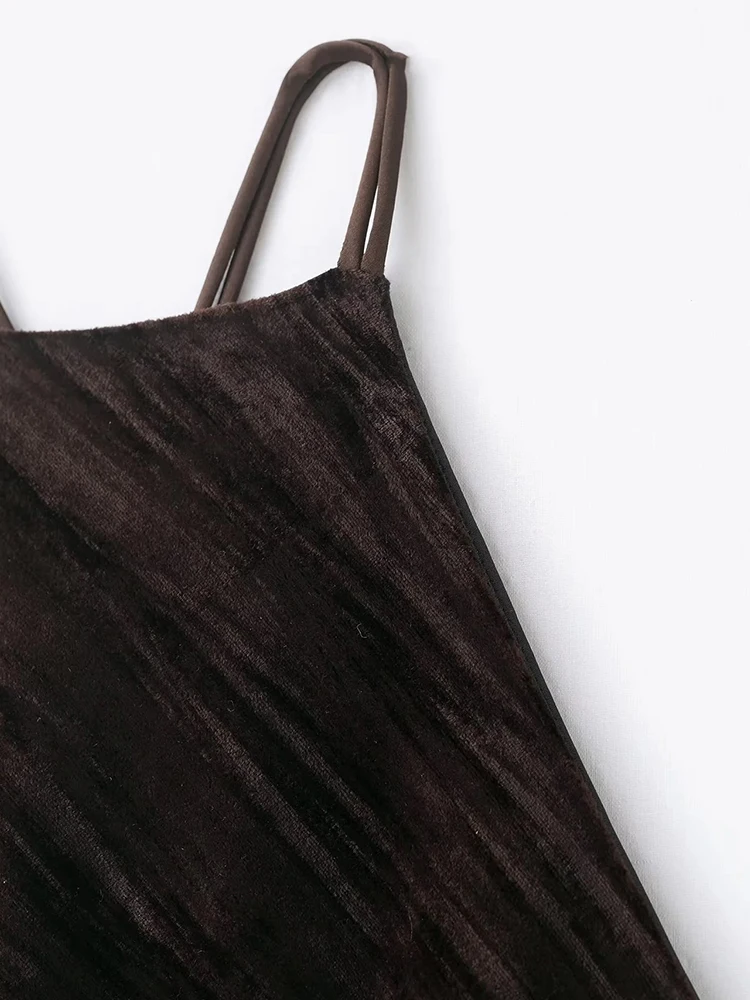 Women’s Velvet Tassel Halter Maxi Dress - Image 5