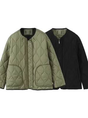 Women’s Reversible Cotton Jacket with Contrast Panels