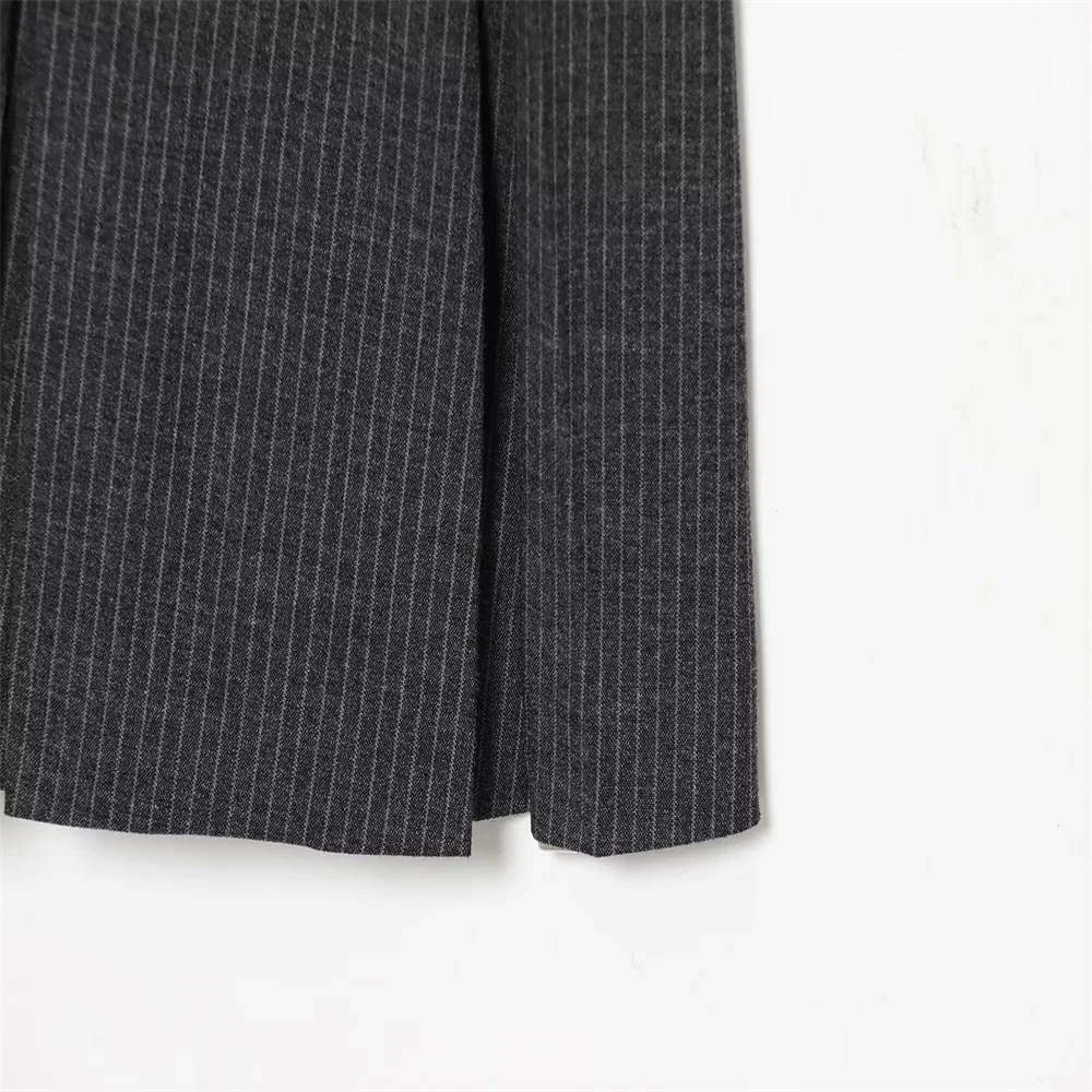 Autumn Suspender Pleated Stripe Mini Dress - Image 6