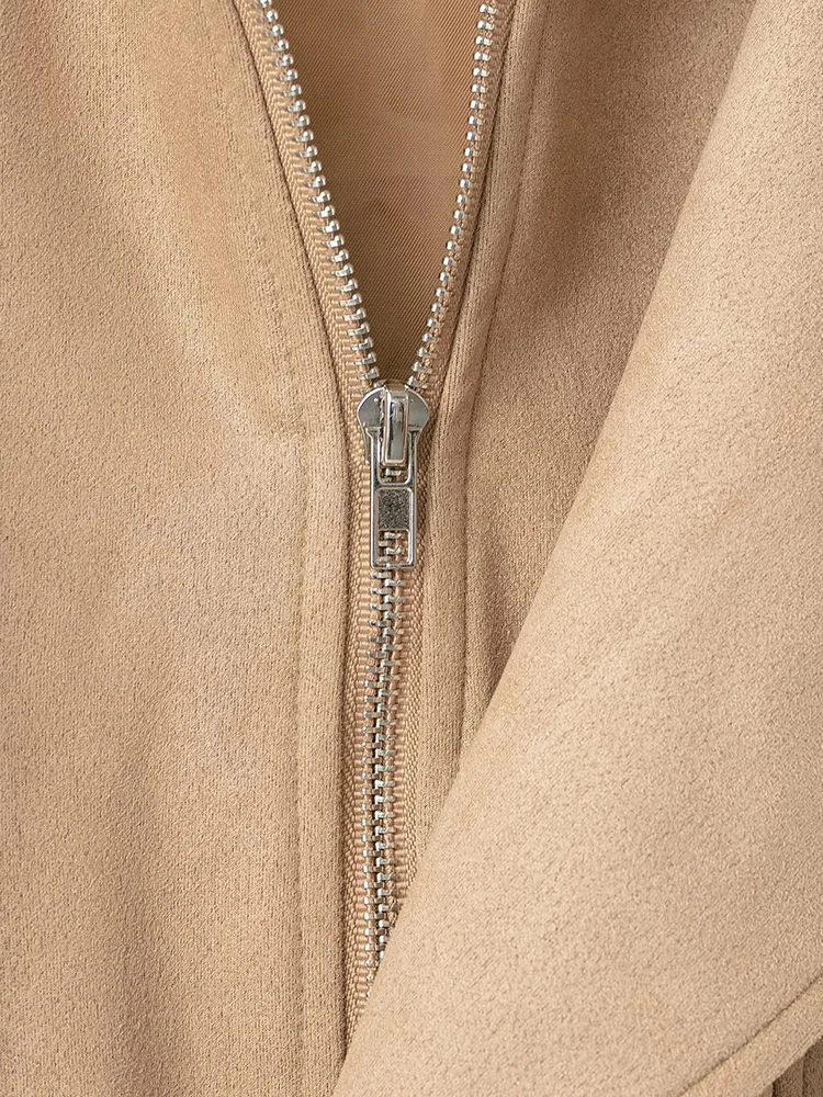 Women’s Retro Suede Zipper Jacket - Image 6