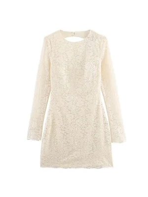 Autumn French Lace Short Dress