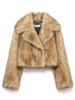 Winter Casual Lapel Faux Fur Short Jacket