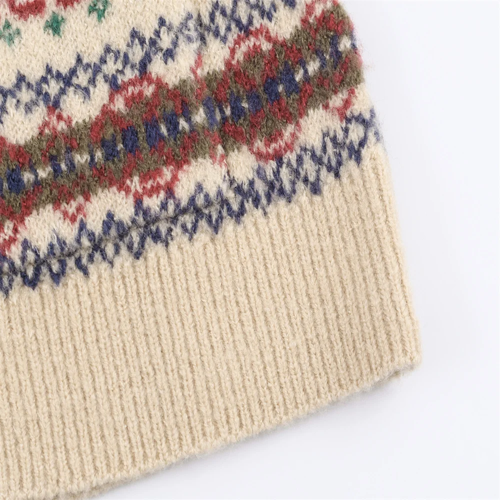 Autumn Simple Jacquard Knit Jacket - Image 6