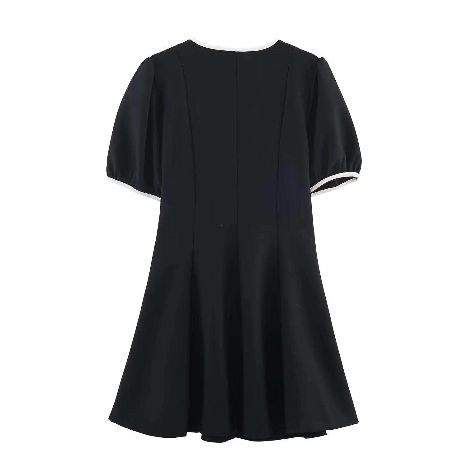 Women’s Winter Contrast Butterfly Bow Mini Dress - Image 2