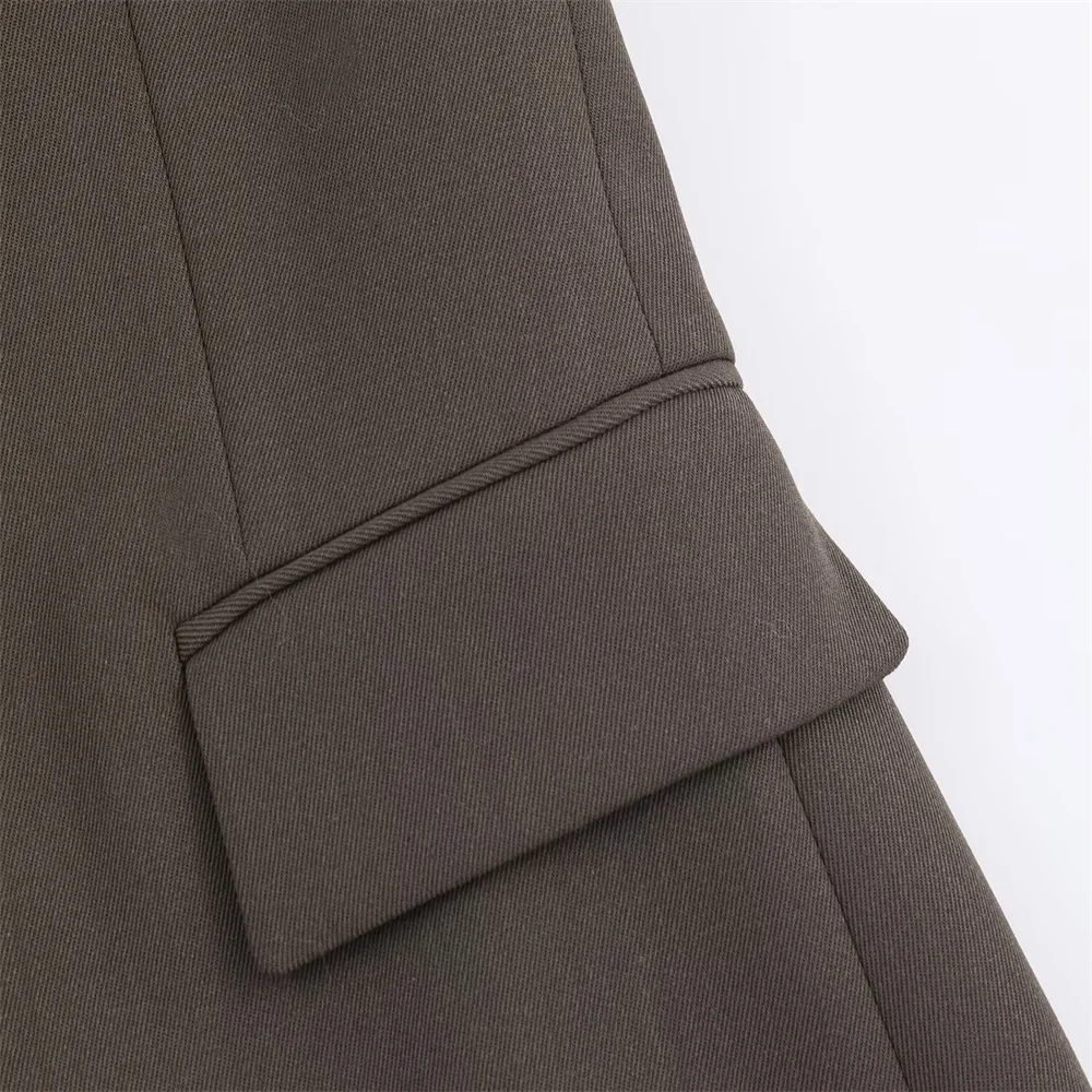 Autumn Blend Suit Jacket & Pleated Skirt Set - Image 5