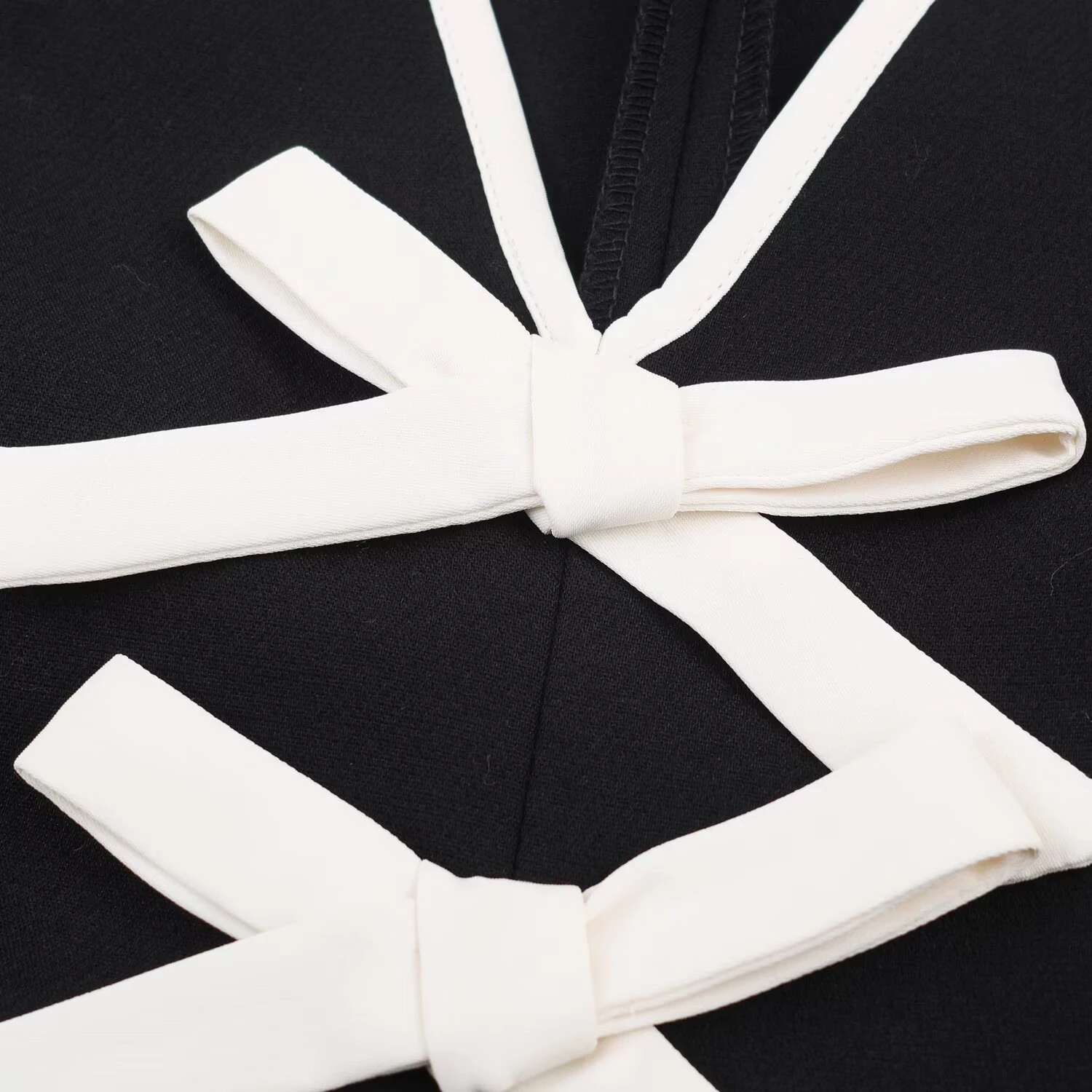 Women’s Winter Contrast Butterfly Bow Mini Dress - Image 4