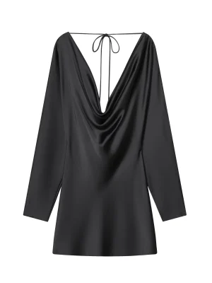 2025 Women's Silk Texture Pleated Collar Dress