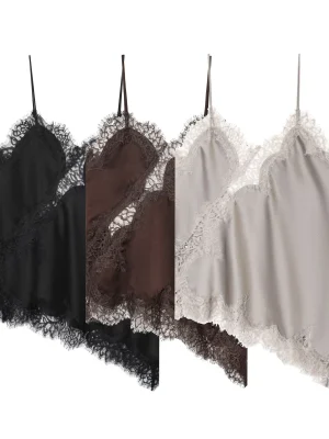 Lace V-Neck Sleeveless Lingerie-Style Top