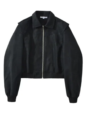 Autumn Winter Women’s Bomber Leather Jacket