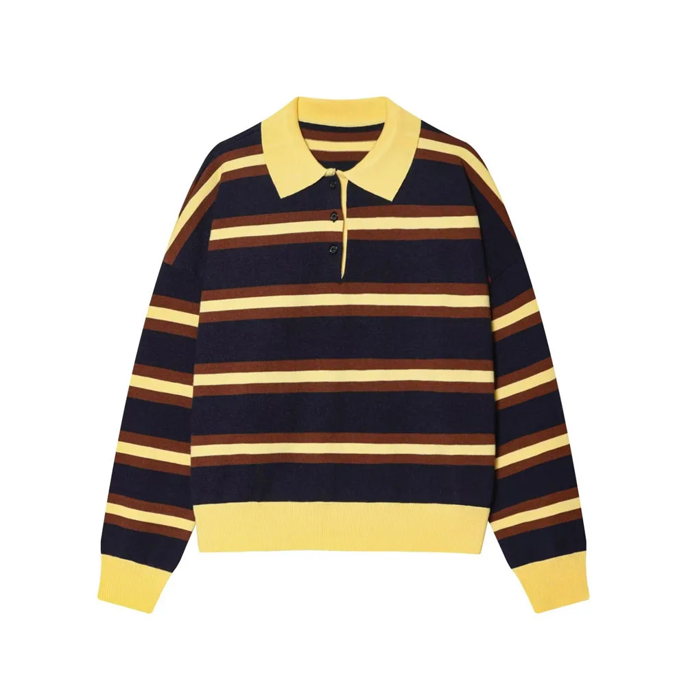 Autumn Simple Striped Knit Shirt