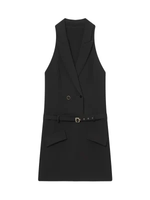 Autumn-Winter Sleeveless Mini Suit Dress