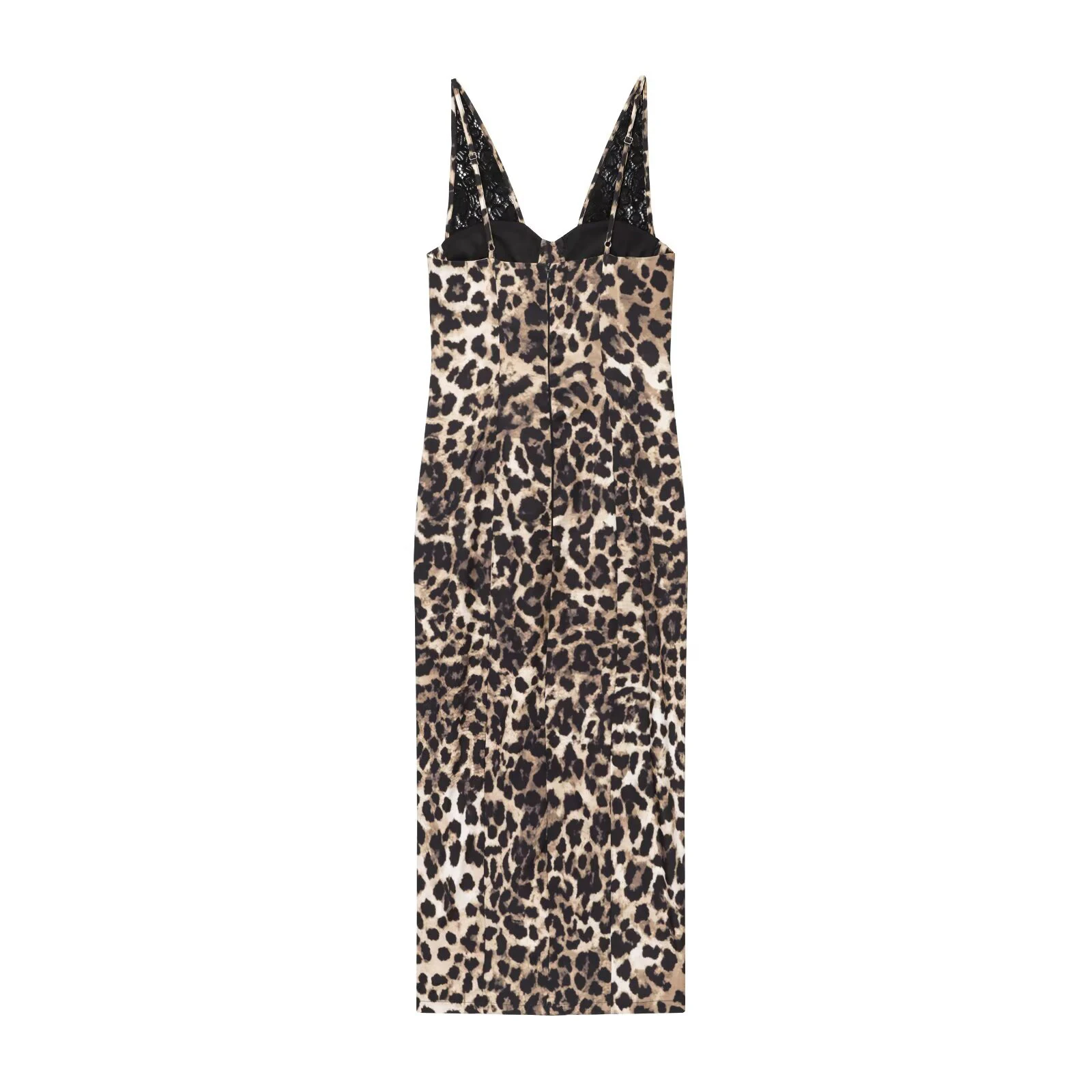 Women’s 2025 Animal Print Lace Midi Dress - Image 2