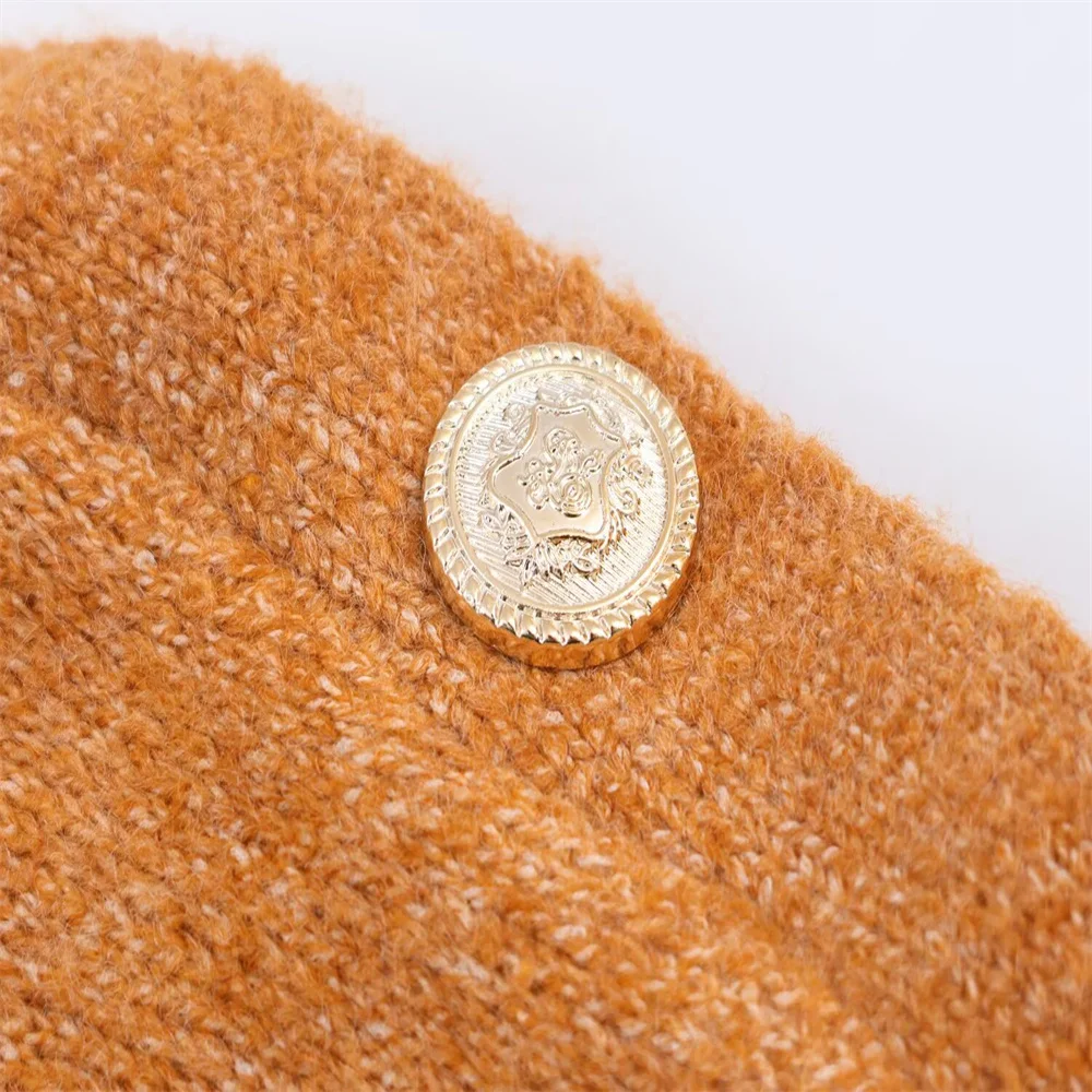 Autumn/Winter Shoulder Button Knit Top - Image 4