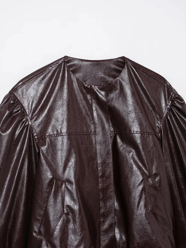 Women’s Casual Leather Pilot Jacket - Image 3