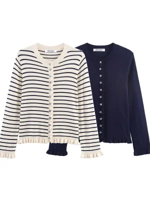 Autumn Layered Decorative Knit Jacket