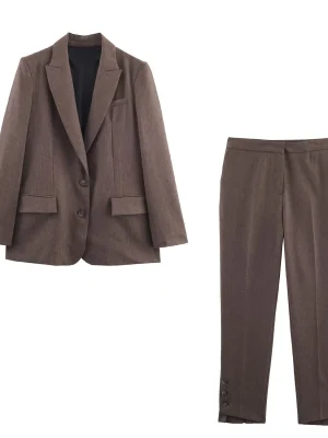 2025 Winter Back-Button Suit Jacket & Pants Set