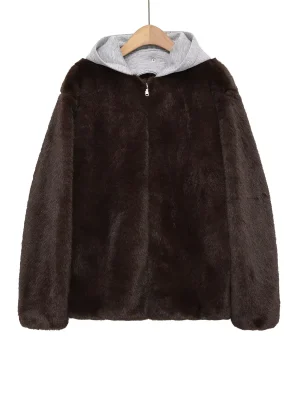 Women’s Sweet Faux Fur Hooded Jacket