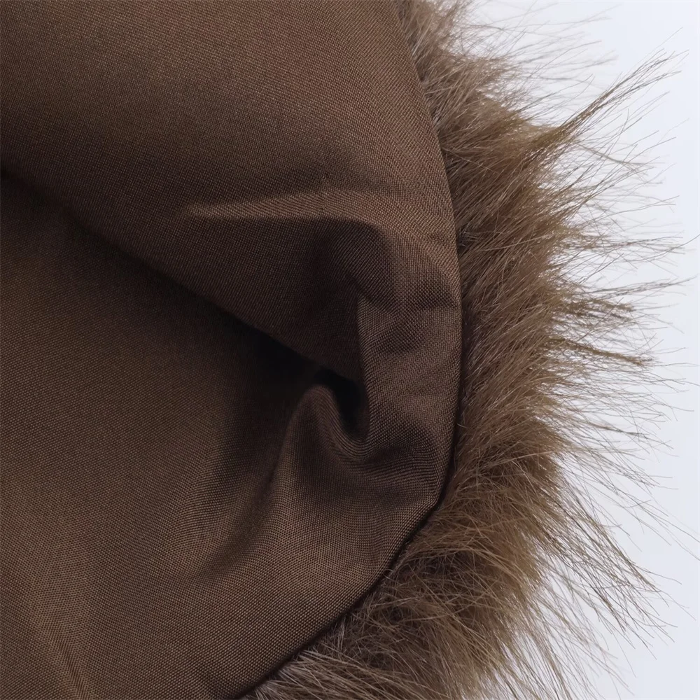 Women's Single-Breasted Faux Fur Effect Jacket - Image 6