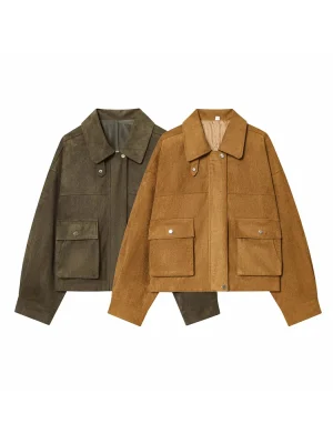 Women’s Vintage Two-Tone Military Short Jacket