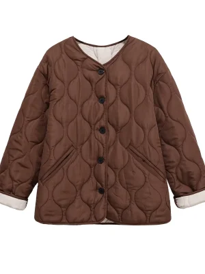 Women’s Diamond Grid Quilted Cotton Coat