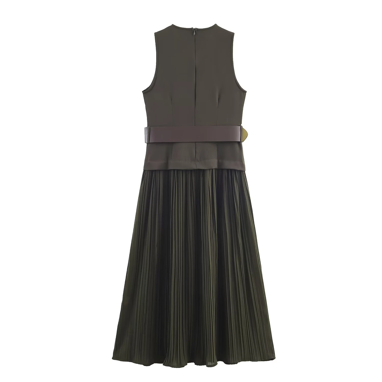 2025 Winter Women's Sleeveless Belted Midi Dress - Image 2