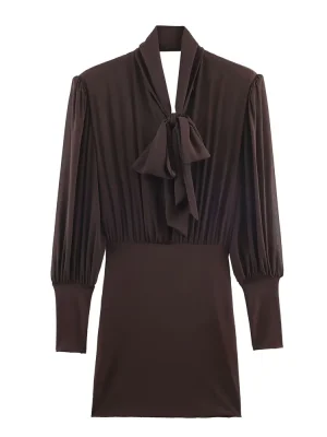 Women’s Winter Simple Splice Short Dress