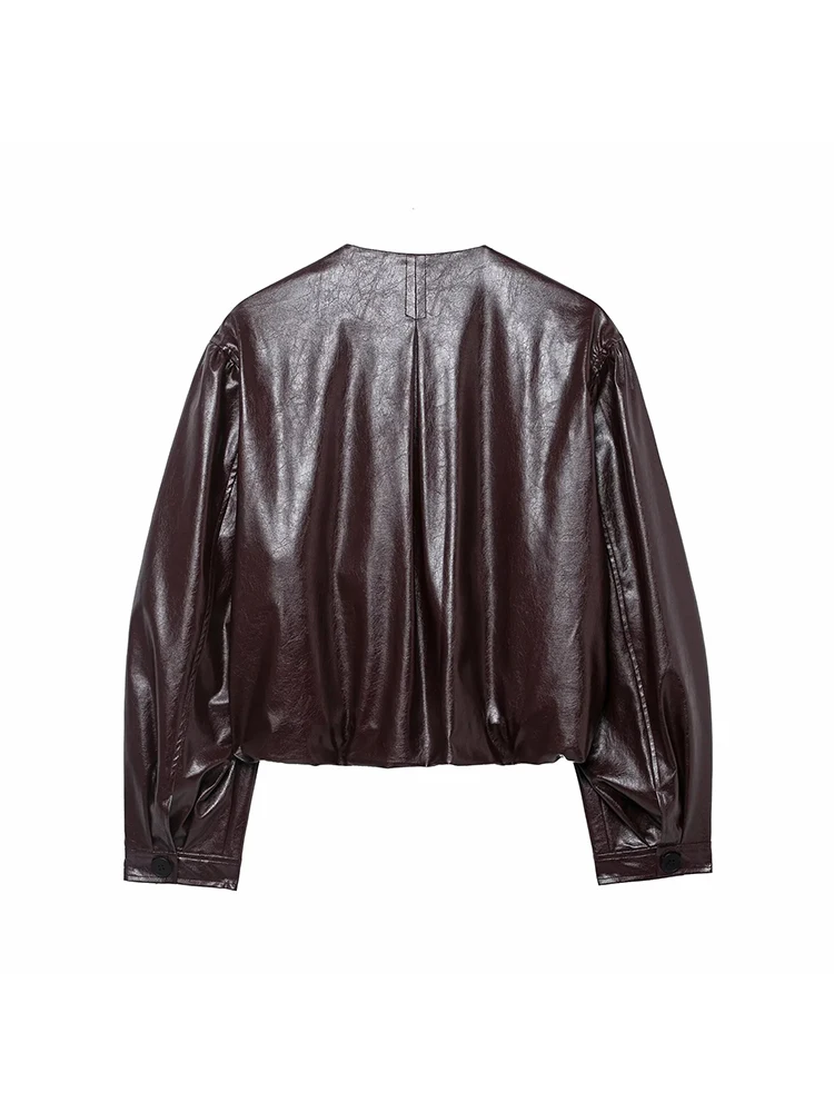 Women’s Casual Leather Pilot Jacket - Image 2
