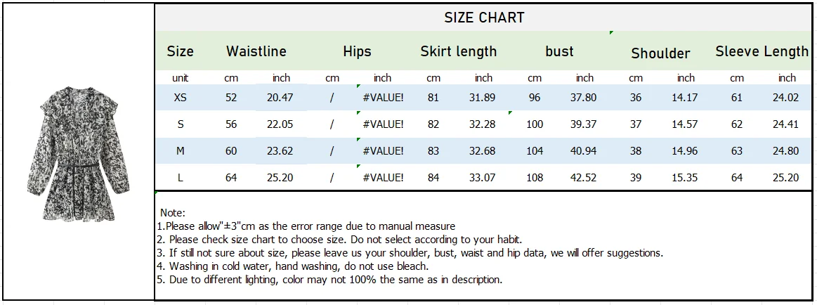 Women's Autumn Printed Mini Dress with Belt - Image 7