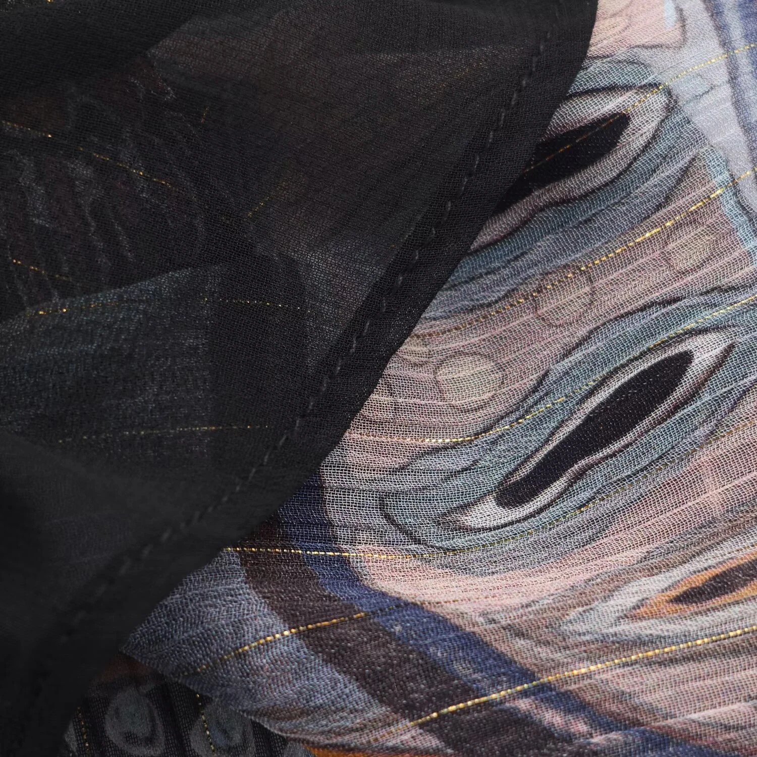 European Style Belted Metal-Wire Print Midi Skirt - Image 6