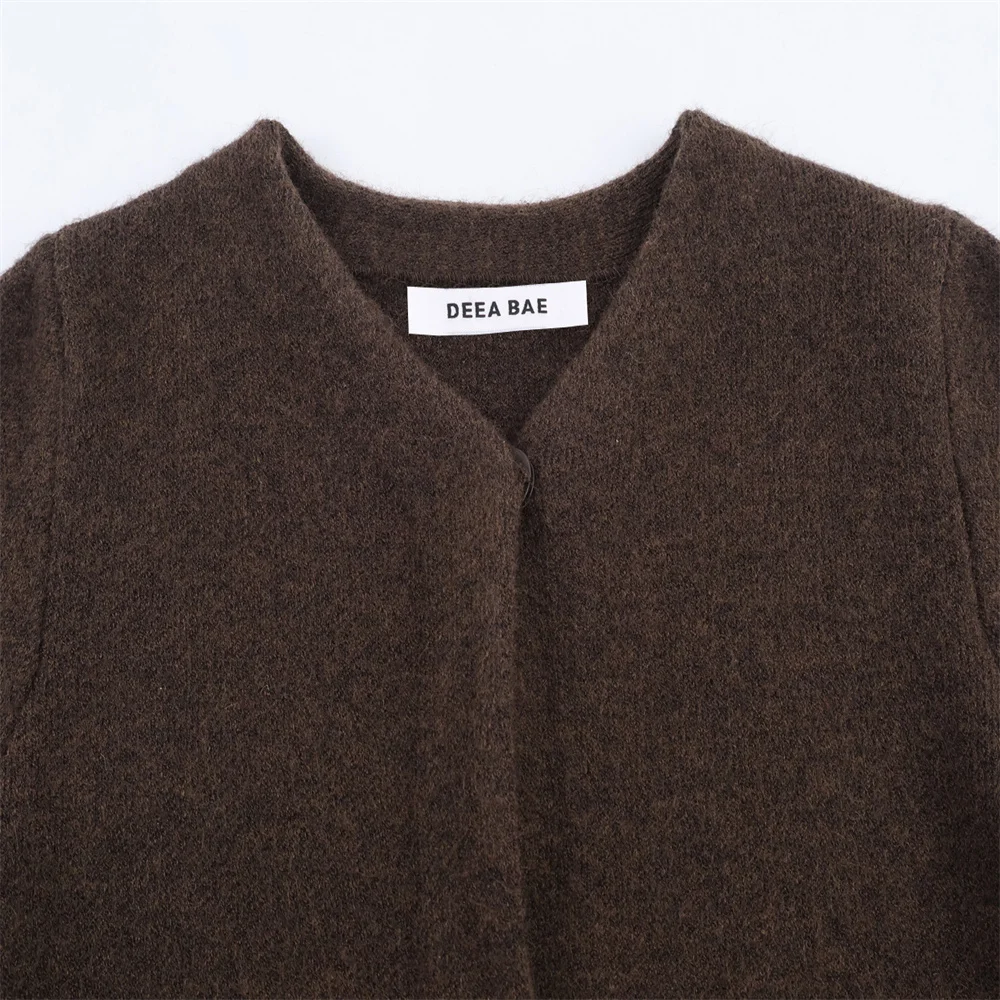 Women's Single-Breasted Faux Fur Effect Jacket - Image 3