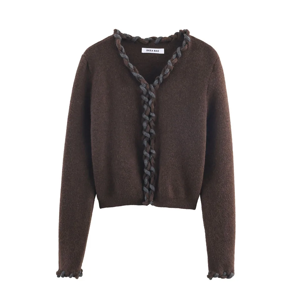 Autumn Interwoven Layered Knit Jacket