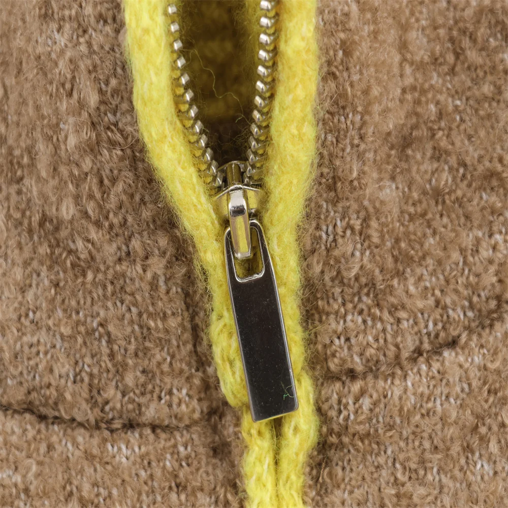 Autumn Contrasting Layer Knit Jacket - Image 4