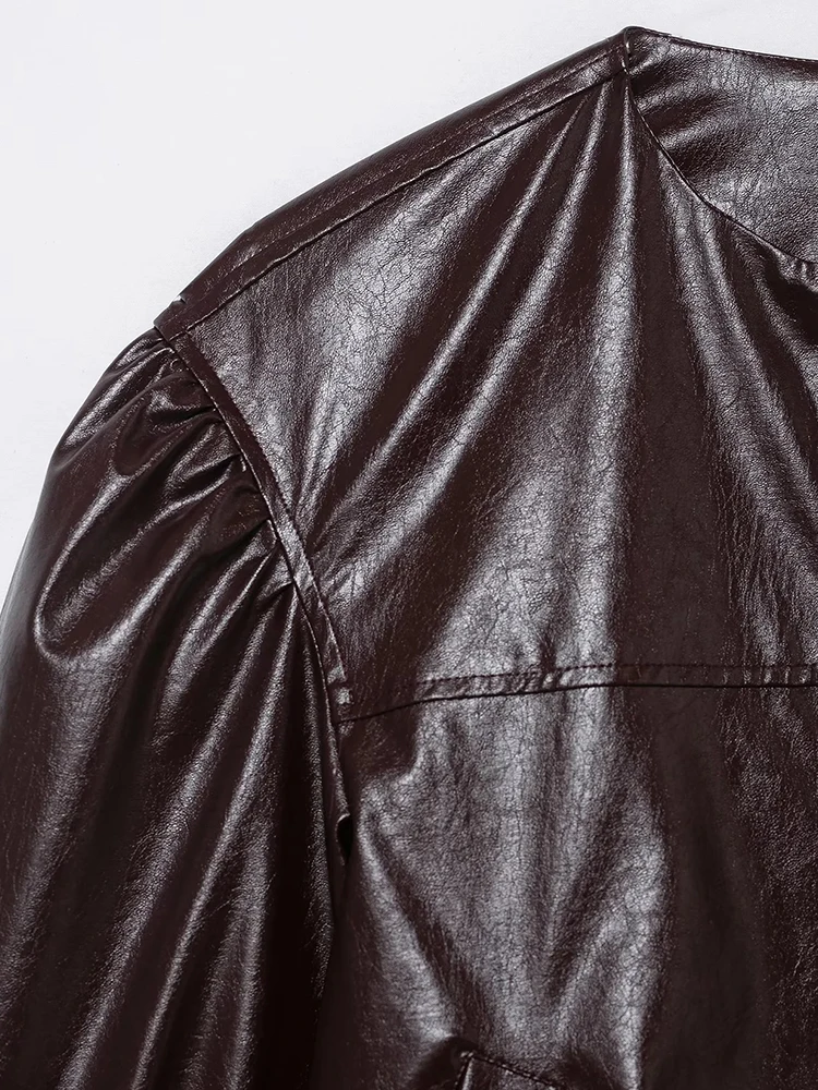 Women’s Casual Leather Pilot Jacket - Image 4