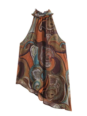 Women’s 2025 Printed Asymmetric Top