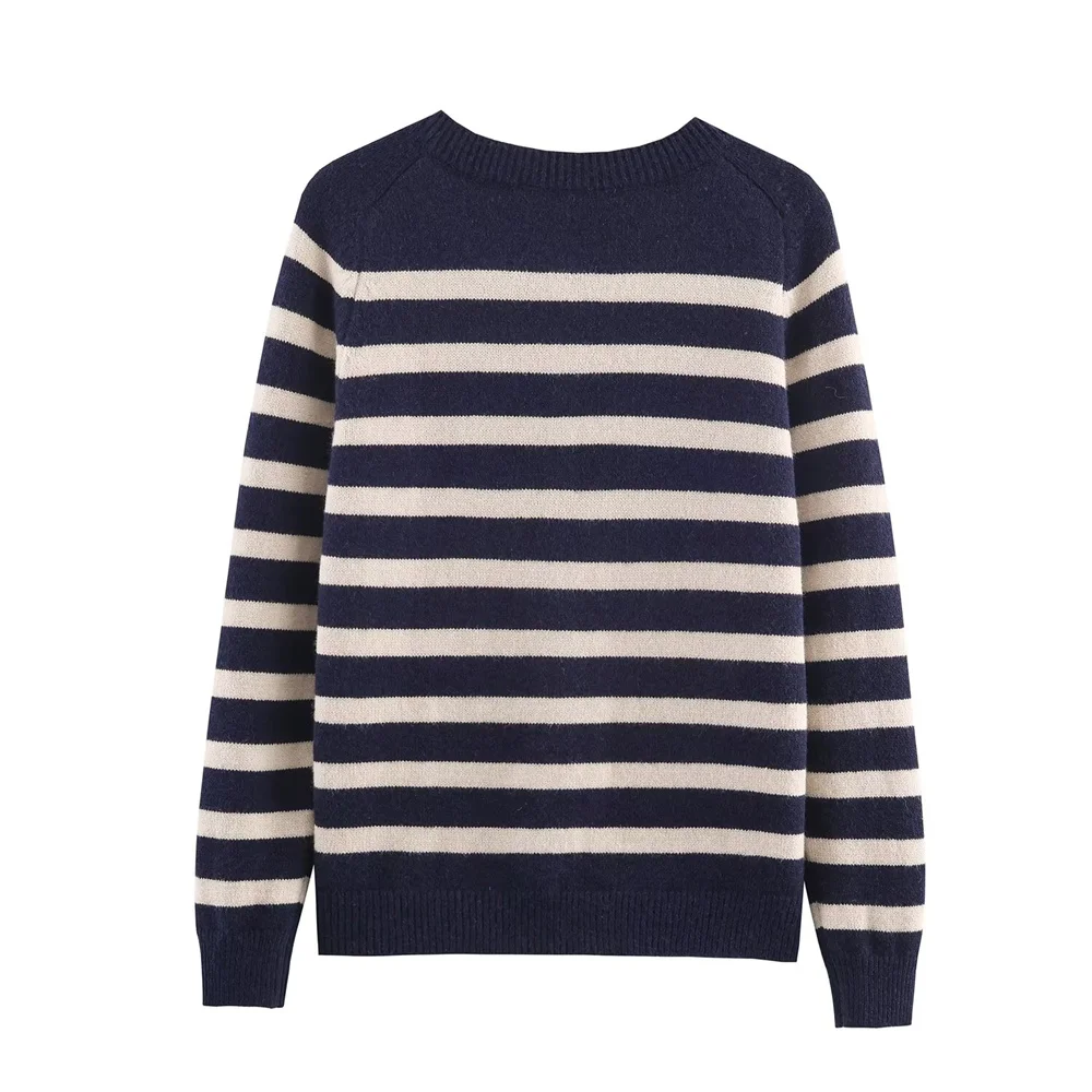 Autumn/Winter Casual Striped Knit Jacket - Image 2