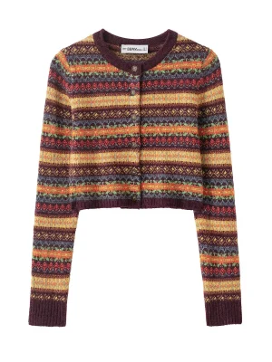 Women’s 2025 Retro Jacquard Knitted Cardigan