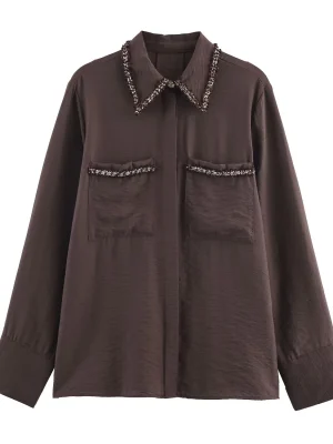 2025 Winter Elegant Lapel Textured Shirt