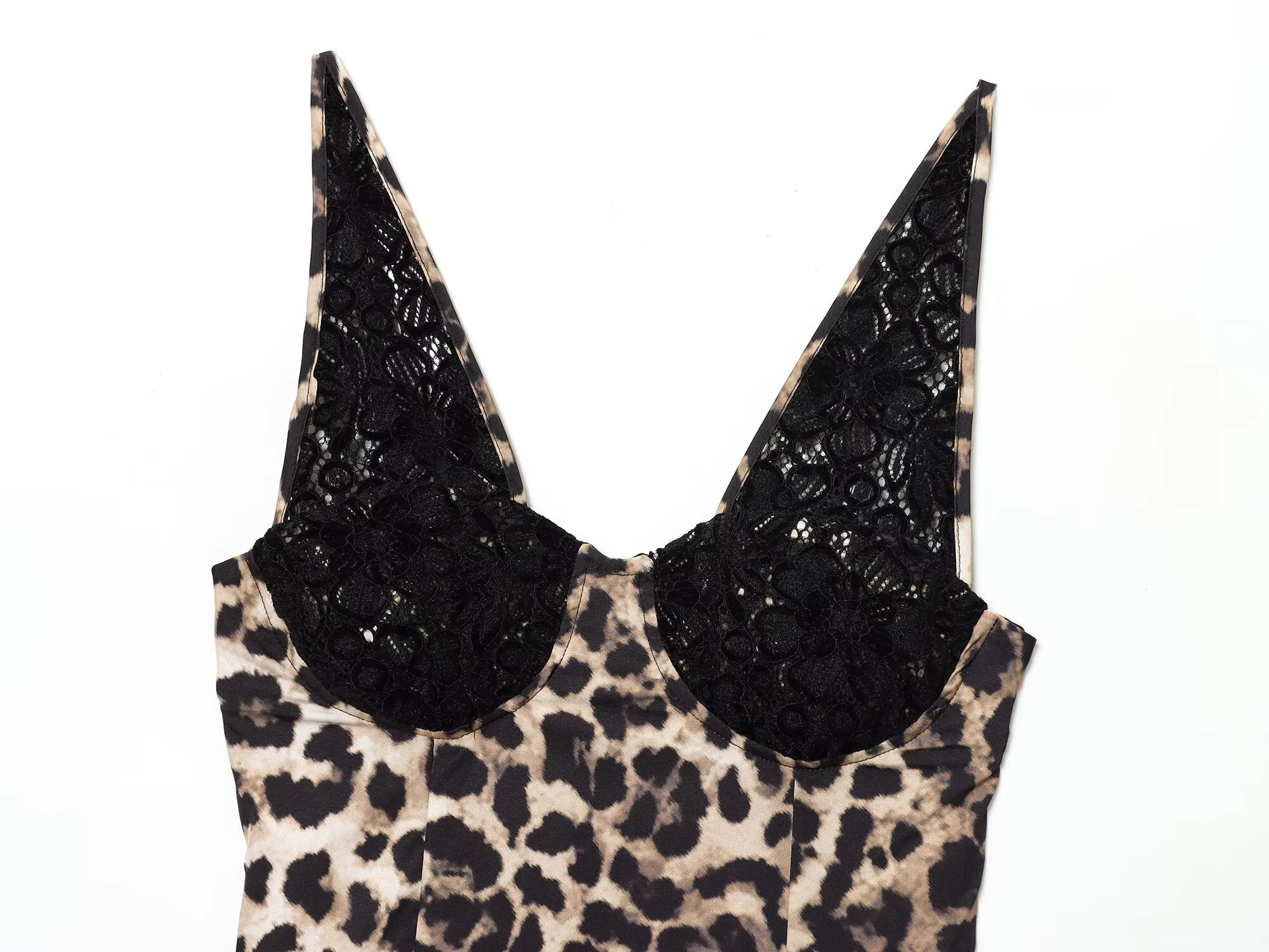 Women’s 2025 Animal Print Lace Midi Dress - Image 3