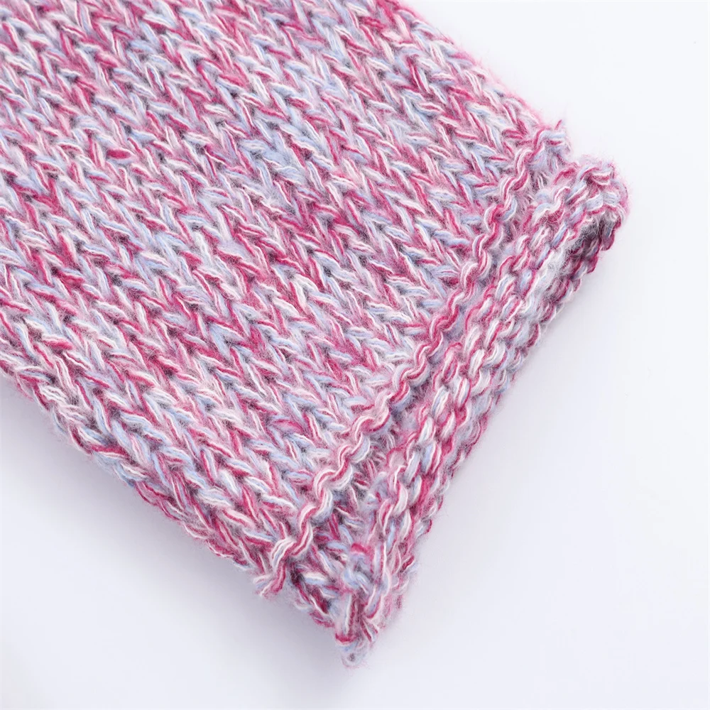 Autumn Color-Block Round Neck Sweater - Image 4