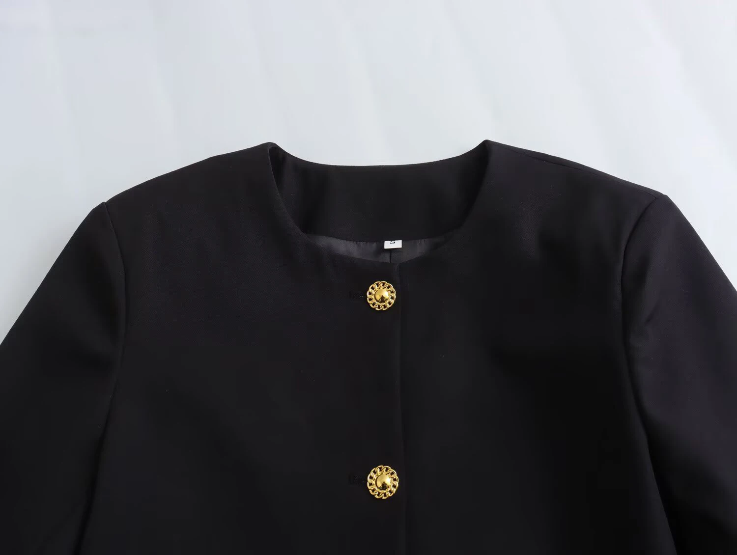 Trendy French Design Gold-Button Short Jacket - Image 3