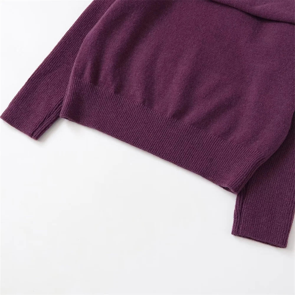 Winter Women’s Curled Edge Off-Shoulder Sweater - Image 4