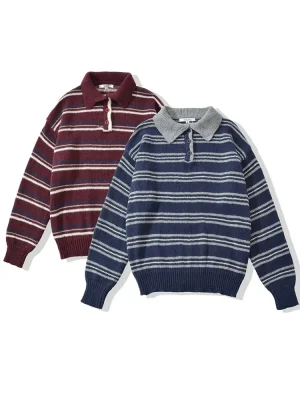 Autumn Winter Striped Knit Sweater