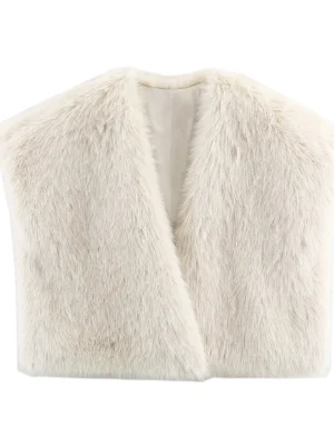 Ultra-Short Faux Fur Winter Vest for Women