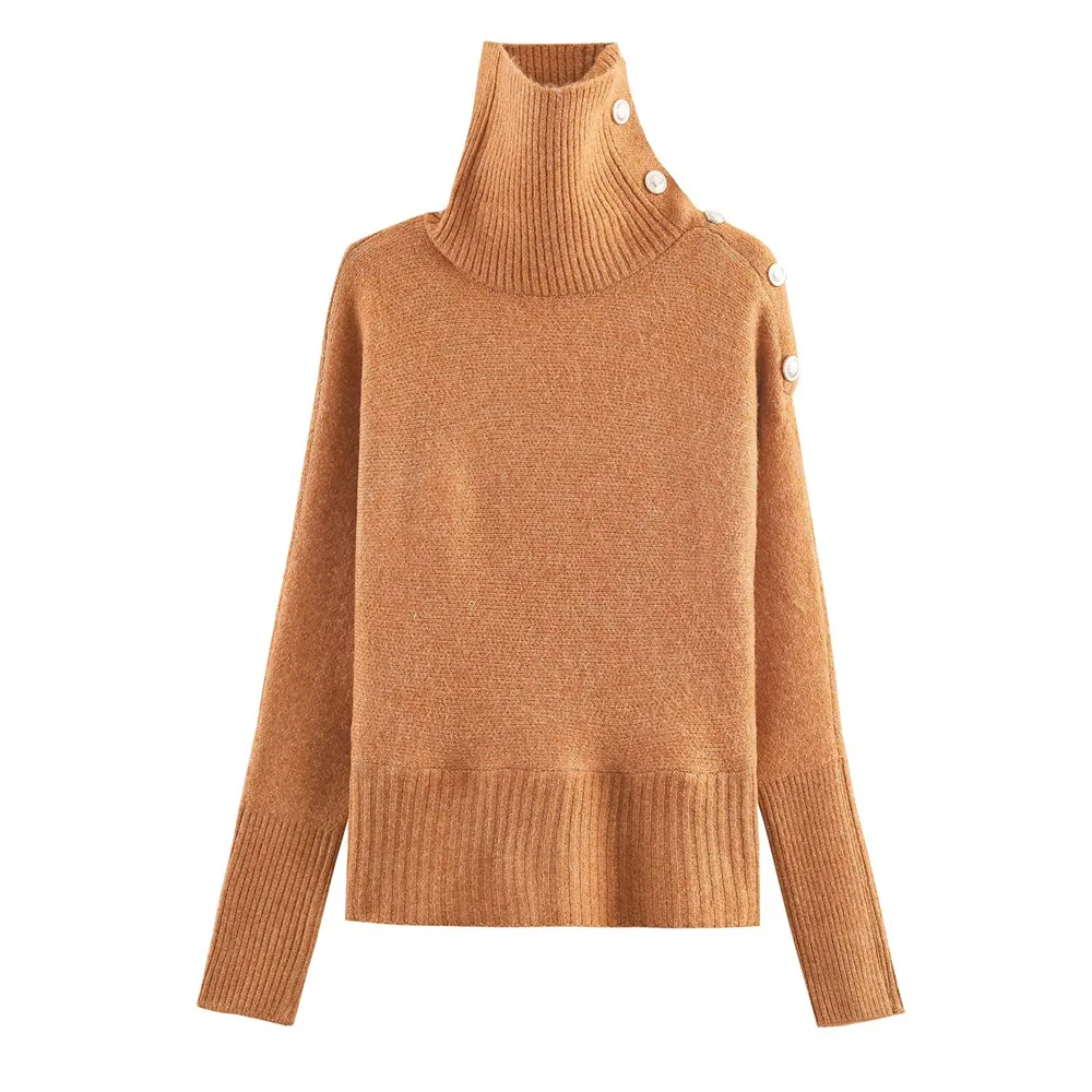 Autumn/Winter Shoulder Button Knit Top - Image 2