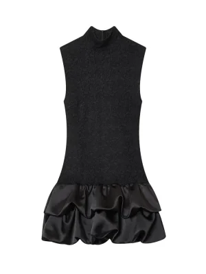 Autumn Lace Splicing Short Dress