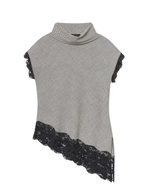 Winter Women's Stand Collar Sleeveless Lace Vest