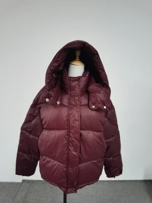 2025 Winter Red Hooded Puffer Jacket