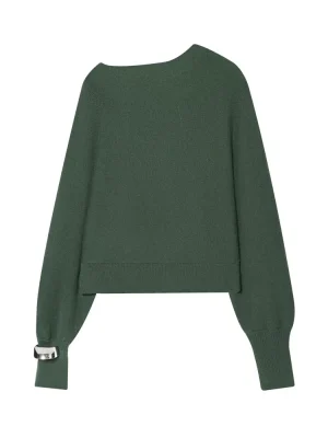 Winter Women’s Asymmetric Collar Knitted Shirt