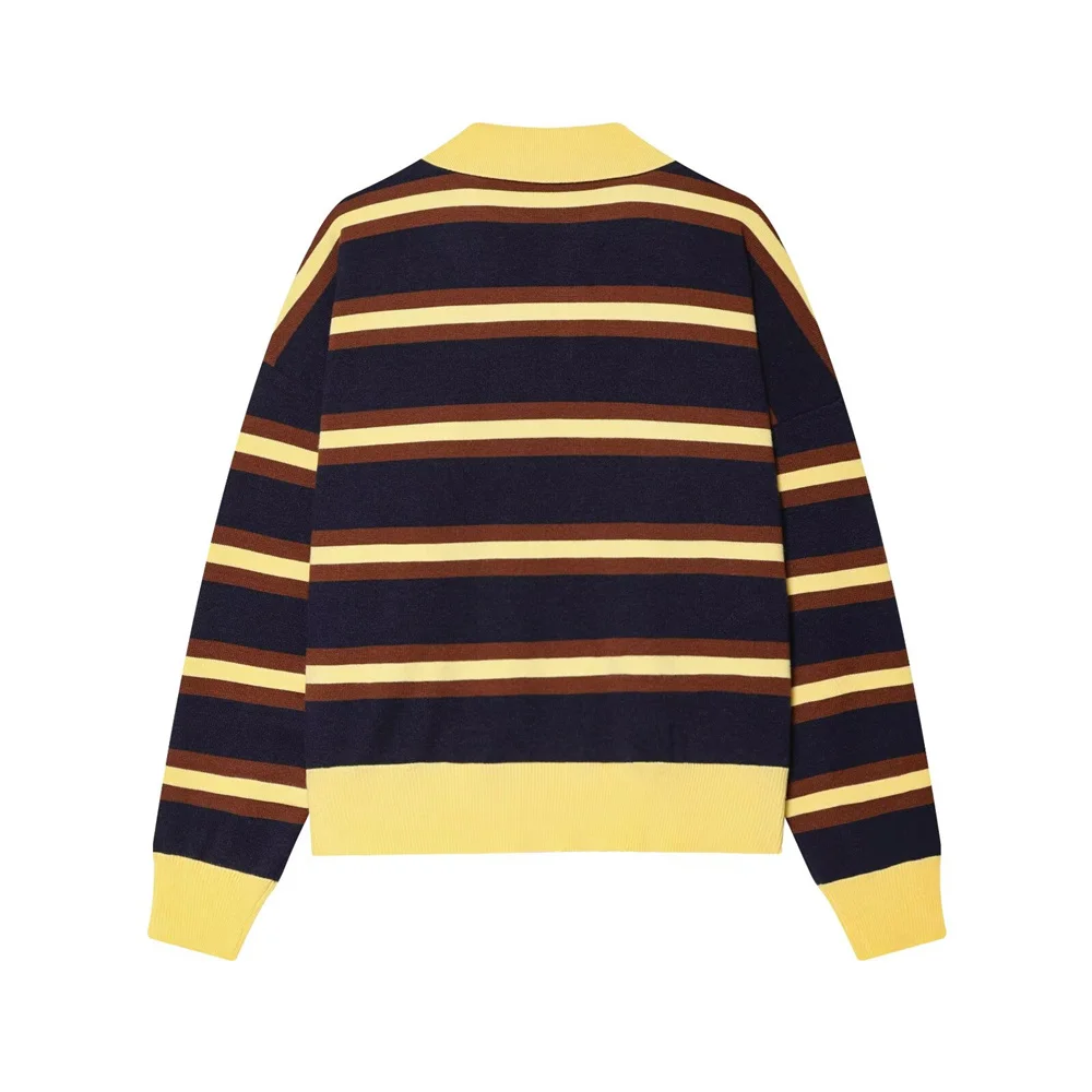 Autumn Simple Striped Knit Shirt - Image 2