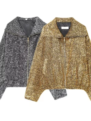 Women’s Winter Metallic Pilot Jacket